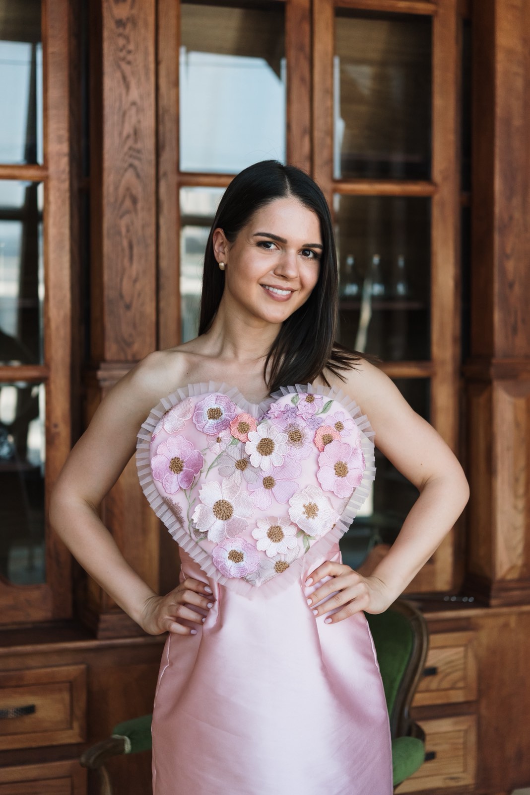 haljina Elodi cvetno srce roze za žene